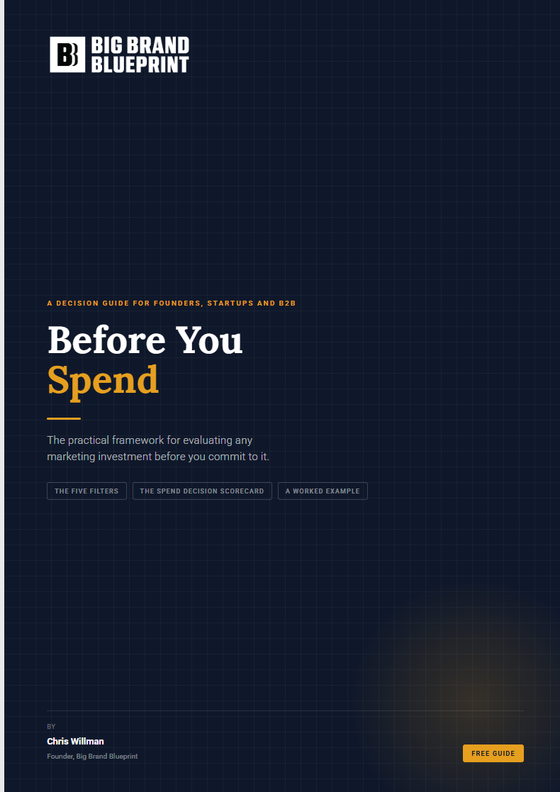 Before You Spend - free decision guide by Big Brand Blueprint